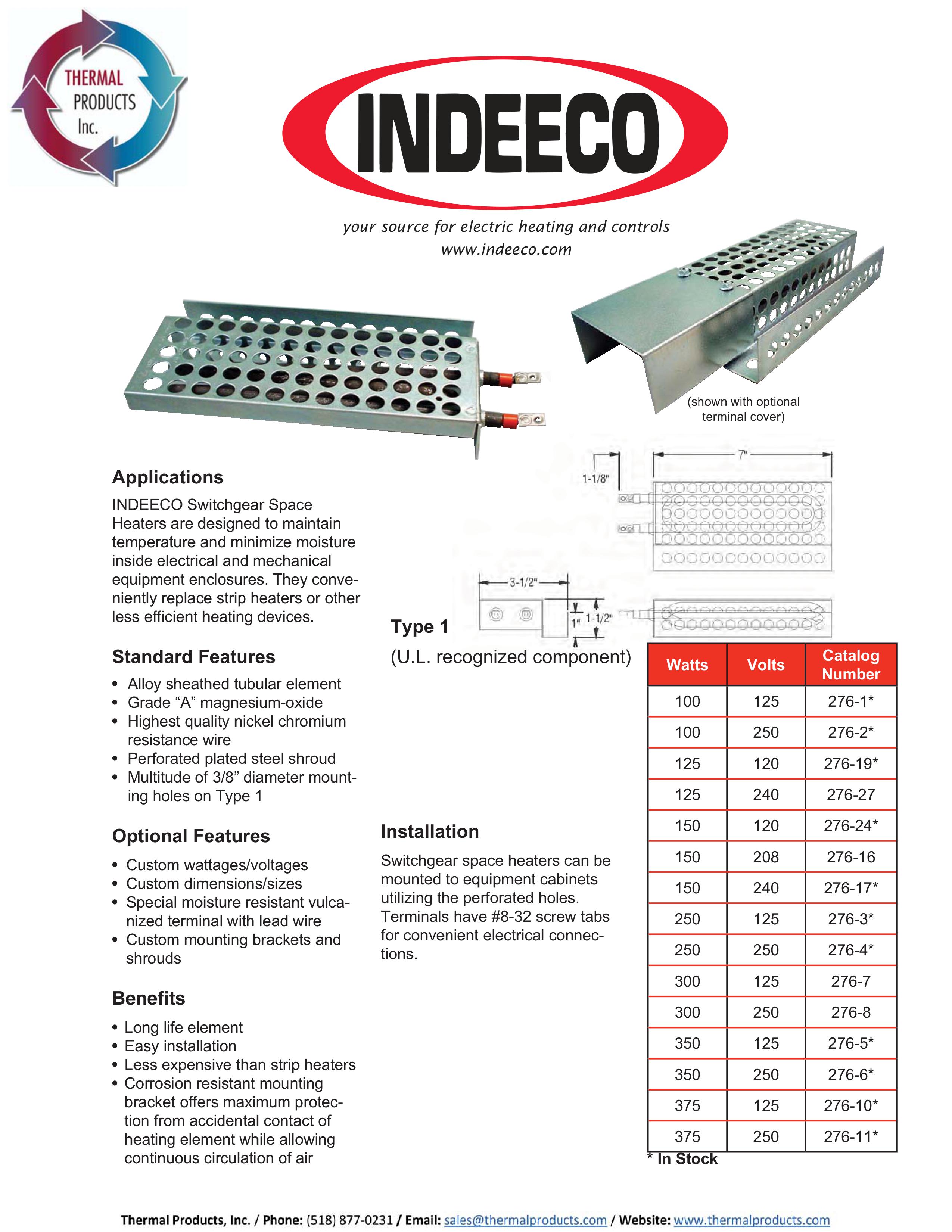 Switch Gear Space Heaters
