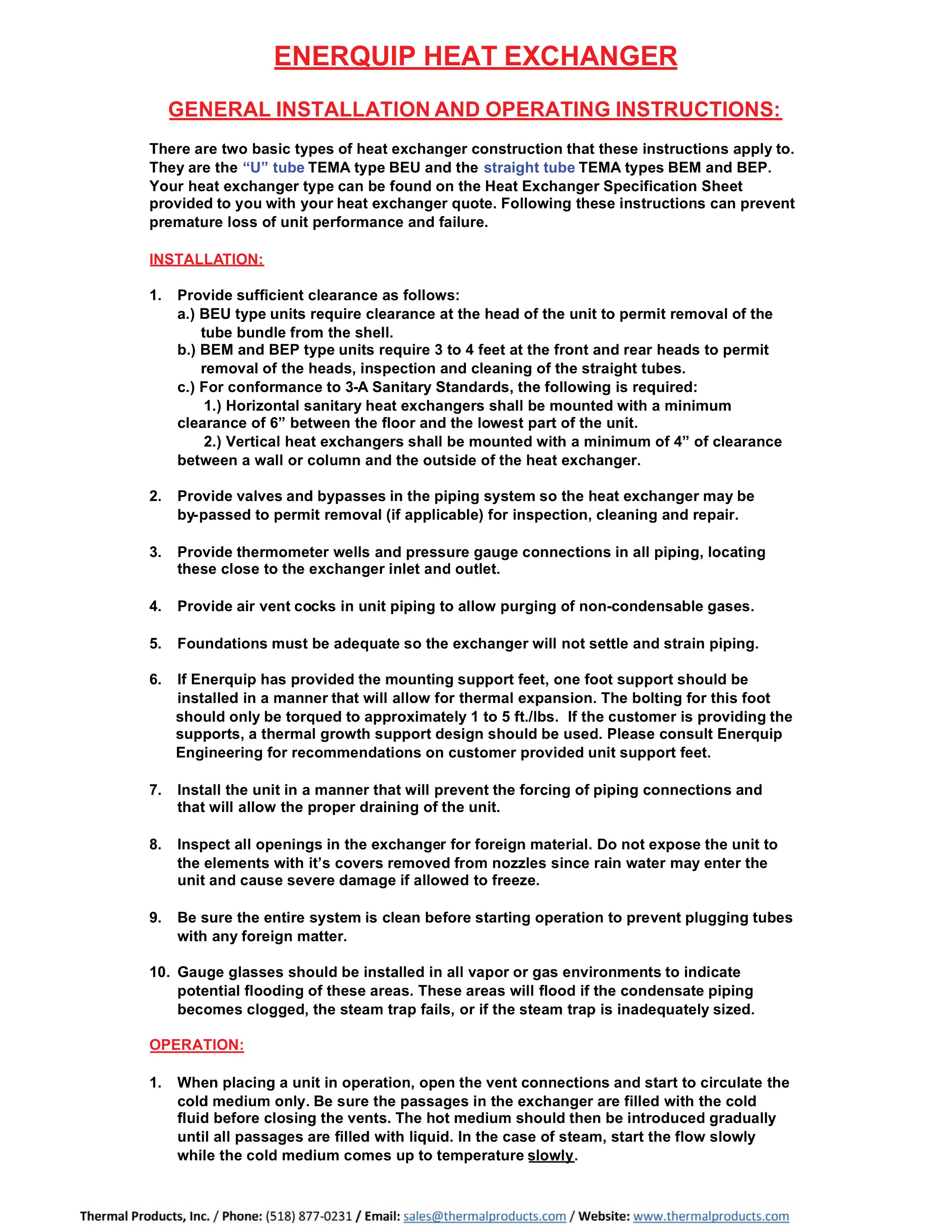 Enerquip Heat Exchanger