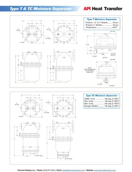 Basco Type T & Tc Moisture Separators And Trap - Thermal Products