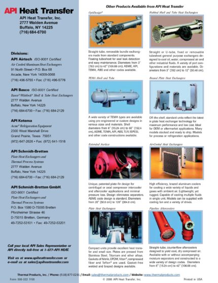 Basco Type 500 Heat Exchangers - Thermal Products