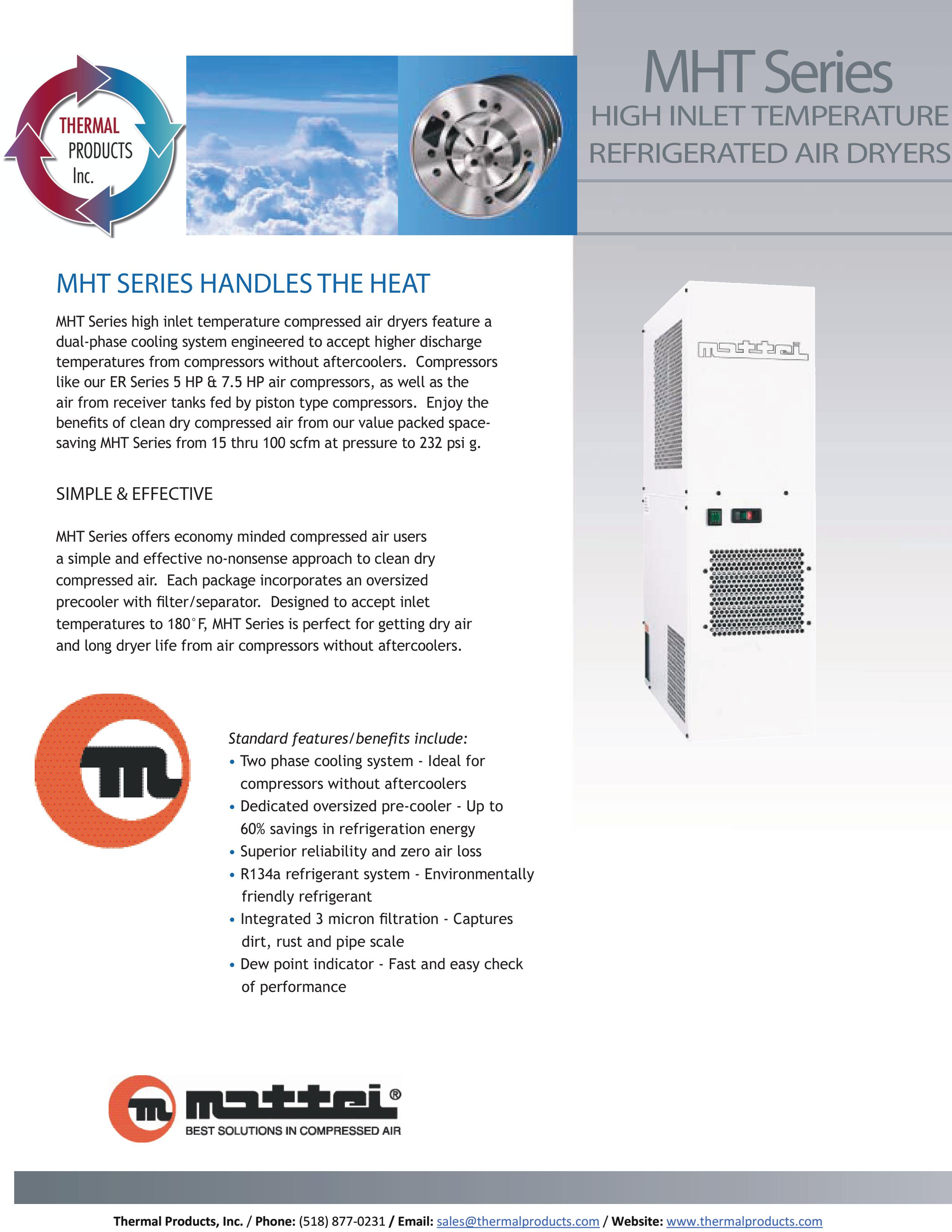 MHT Series High Inlet Temperature Refridge Dryer