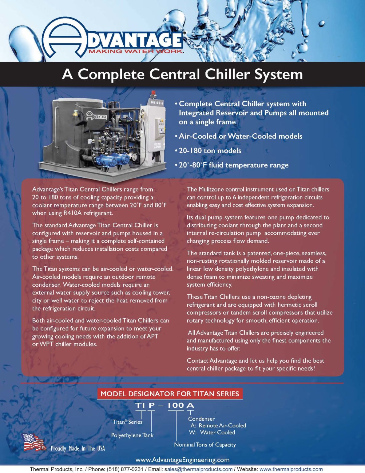 Titan Series Central Chillers 20180 Tons Thermal Products